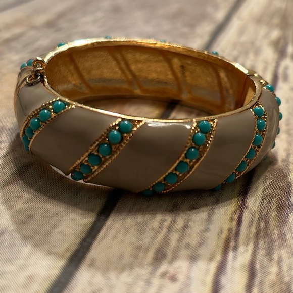 J.Crew Bracelet. Gold Silver and Blue. Magnetic Clasps. - Picture 1 of 11